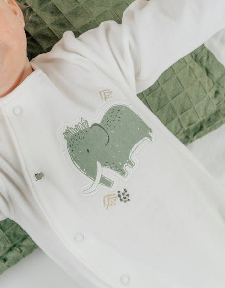 Pyjama bébé en velours avec broderie éléphant Blanc 3 - vertbaudet enfant 
