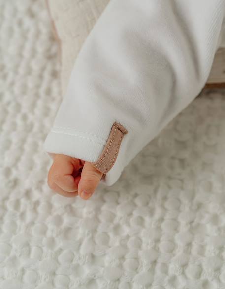 Pyjama bébé en velours avec broderie mouton Blanc 3 - vertbaudet enfant 