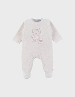 Bébé-Pyjama, surpyjama-Pyjama bébé en velours brodé chat