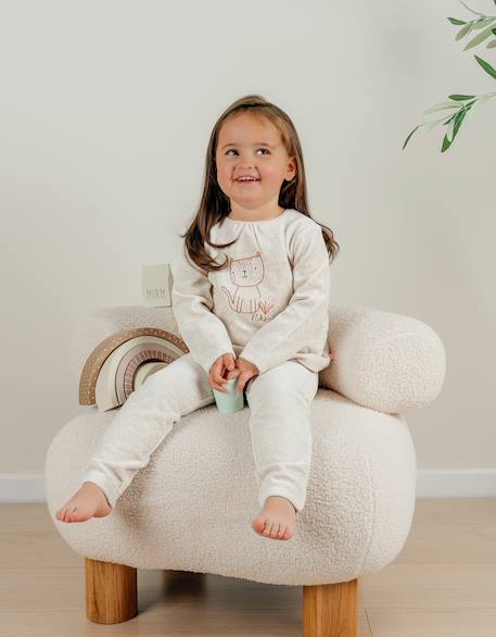 Pyjama 2 pièces en velours Beige 3 - vertbaudet enfant 
