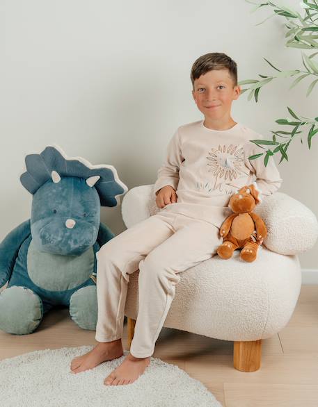 Pyjama en velours côtelé lion Beige 2 - vertbaudet enfant 