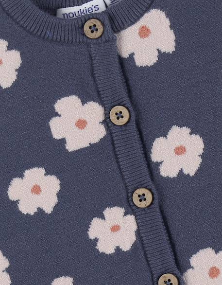 Cardigan en tricot à fleurs es Bleu 5 - vertbaudet enfant 