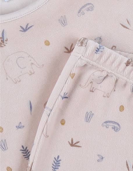 Pyjama 2 pièces en velours avec motif éléphant Rose 4 - vertbaudet enfant 
