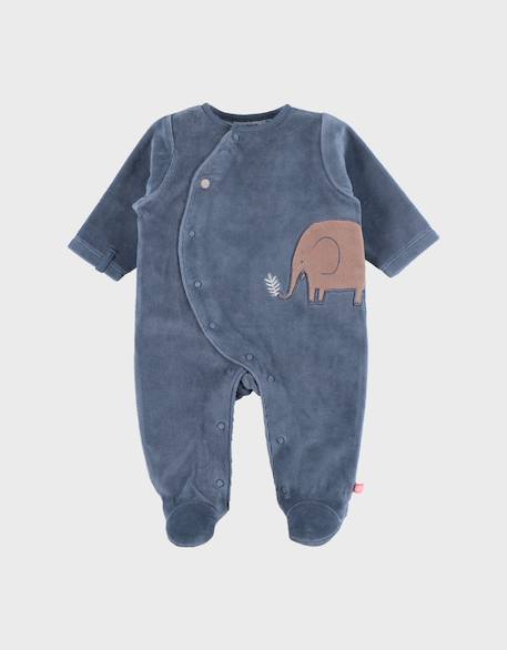 Bébé-Pyjama bébé en velours avec broderie éléphant