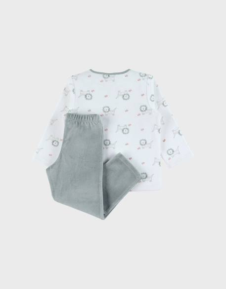 Pyjama en velours côtelé lion Blanc 4 - vertbaudet enfant 