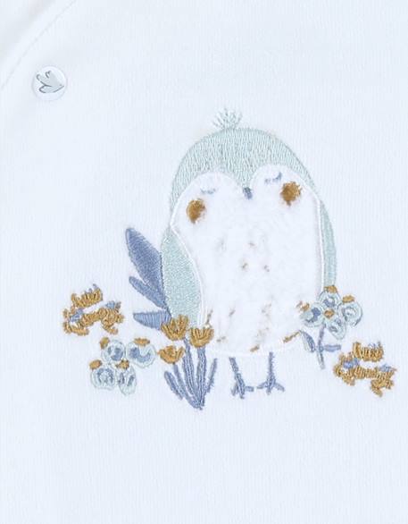 Pyjama bébé en velours avec broderie oiseau Blanc 5 - vertbaudet enfant 