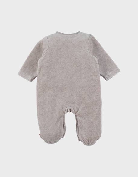 Pyjama bébé en velours avec broderie phoque Beige 6 - vertbaudet enfant 