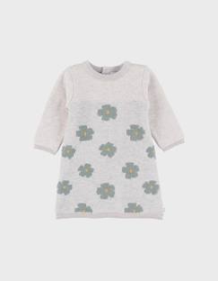 Bébé-Robe, jupe-Robe en tricot  avec motif floral
