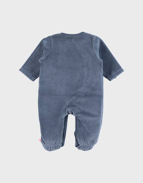 Pyjama bébé en velours avec broderie éléphant Bleu 4 - vertbaudet enfant 