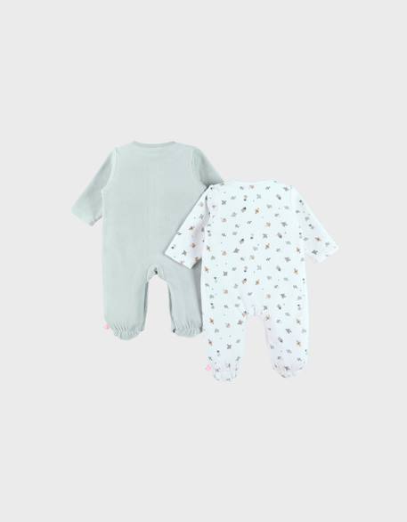 Lot de 2 pyjamas en velours brodé Vert 6 - vertbaudet enfant 