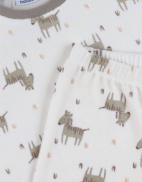 Pyjama en velours 2 pièces avec motif zèbre Blanc 5 - vertbaudet enfant 