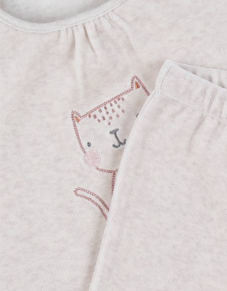 Pyjama 2 pièces en velours Beige 6 - vertbaudet enfant 
