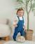 Ensemble salopette denim et t-shirt manches longues imprimé Ecru 2 - vertbaudet enfant 