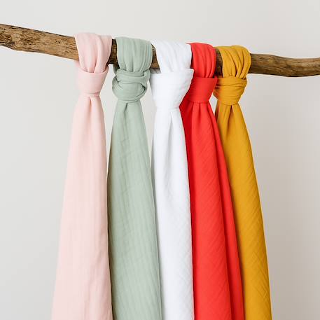 Maxi lange en coton bio Blanc+Fraise+Honey+Rose+Vert 18 - vertbaudet enfant 