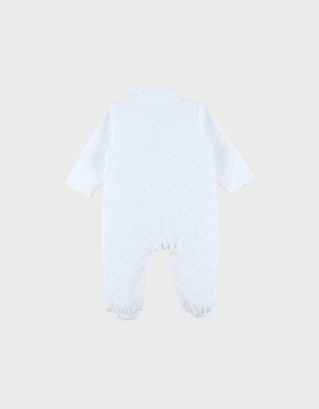 Pyjama bébé en velours avec broderie oiseau Blanc 4 - vertbaudet enfant 