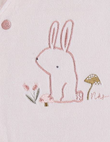 Pyjama bébé en velours avec broderie lapin Rose 5 - vertbaudet enfant 
