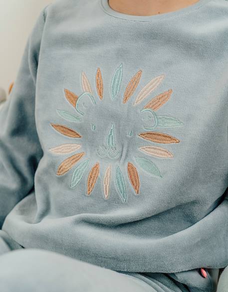 Pyjama en velours côtelé lion Vert 3 - vertbaudet enfant 