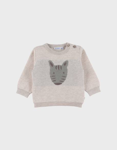 Pull en tricot avec motif zèbre Beige 1 - vertbaudet enfant 