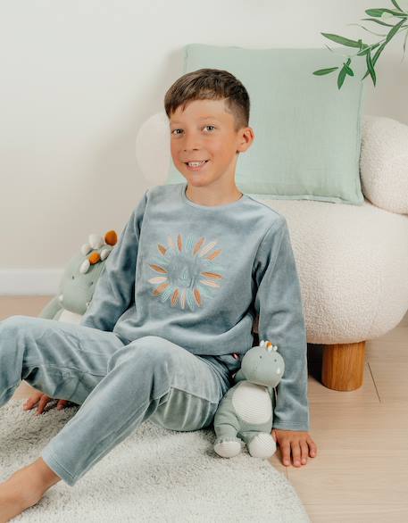 Pyjama en velours côtelé lion Vert 2 - vertbaudet enfant 
