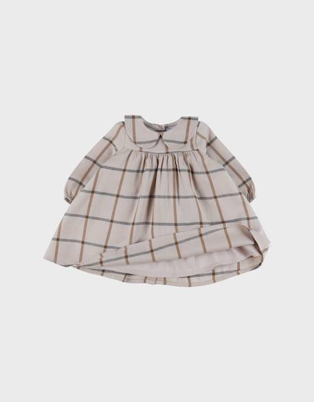 Robe en coton à carreaux Beige 5 - vertbaudet enfant 