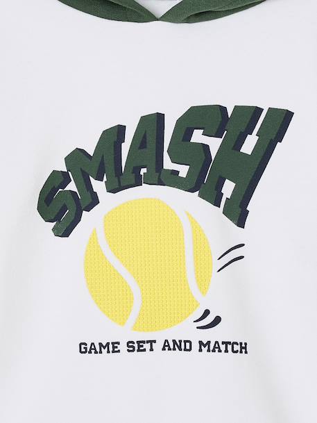 Sweat garçon sport doubles manches motif ballon en relief blanc chiné+vert sapin 8 - vertbaudet enfant 