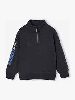 -Sweat col camionneur sport garçon motif basket sur manche