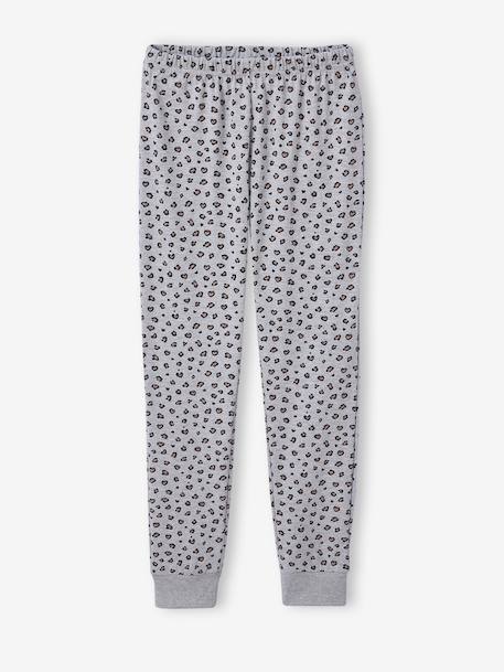 Lot 2 pyjamas fille léopard et pois gris chiné 3 - vertbaudet enfant 