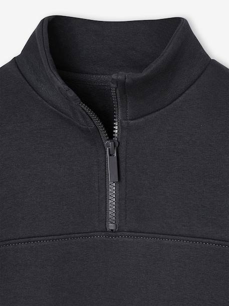 Sweat col camionneur sport garçon motif basket sur manche anthracite+noisette 4 - vertbaudet enfant 