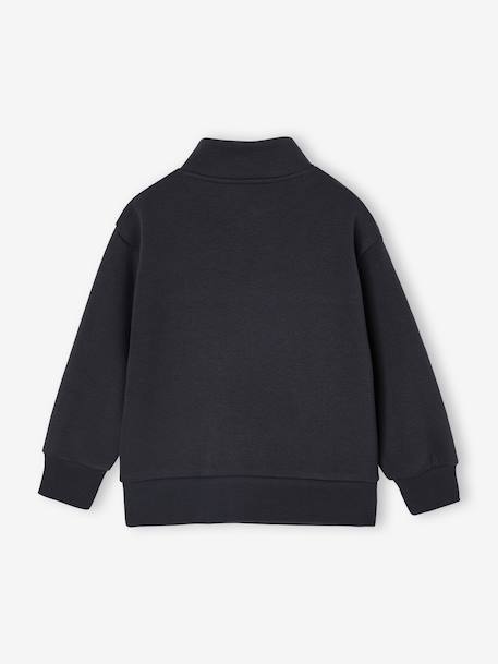 Sweat col camionneur sport garçon motif basket sur manche anthracite+noisette 2 - vertbaudet enfant 