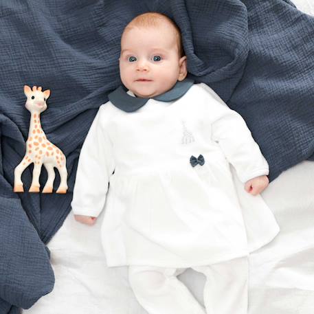 Dors-bien robe col claudine Blanc+Rose 4 - vertbaudet enfant 
