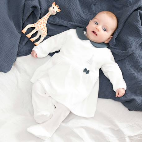 Dors-bien robe col claudine Blanc+Rose 2 - vertbaudet enfant 