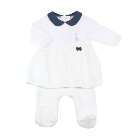 Dors-bien robe col claudine Blanc+Rose 1 - vertbaudet enfant 