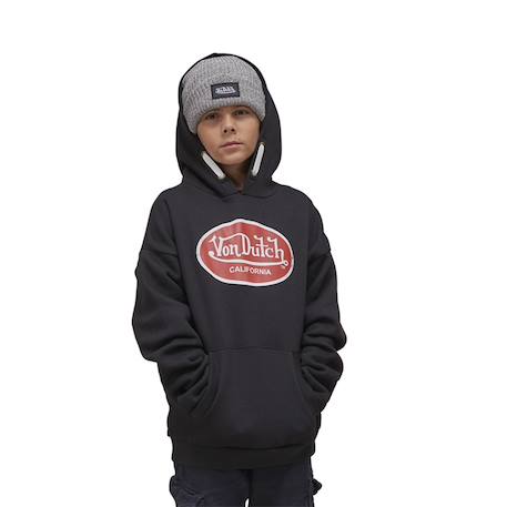 Sweat  à capuche relax fit kool Noir/rouge/blanc 1 - vertbaudet enfant 
