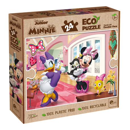 Eco-puzzle 24 pcs double face minnie MULTICOLORE 1 - vertbaudet enfant 