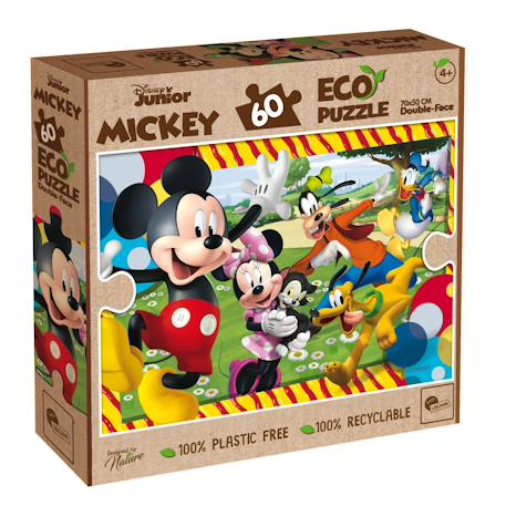 Eco-puzzle 60 pcs double face mickey mouse MULTICOLORE 1 - vertbaudet enfant 