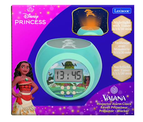 Réveil projecteur Vaiana, fonction alarme, veilleuse avec minuterie, écran LCD MULTICOLORE 2 - vertbaudet enfant 