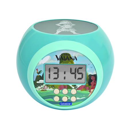 Réveil projecteur Vaiana, fonction alarme, veilleuse avec minuterie, écran LCD MULTICOLORE 1 - vertbaudet enfant 