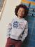 Sweat à capuche print devant garçon gris chiné 1 - vertbaudet enfant 