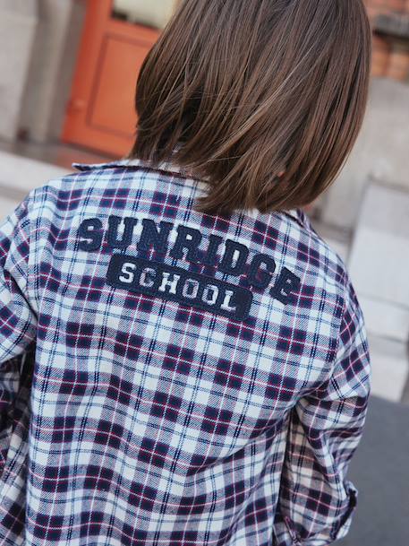 Chemise flanelle à carreaux garçon carreaux bleu 8 - vertbaudet enfant 