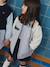 Veste fille bombers bi-matière drap de laine manches sherpa gris chiné 1 - vertbaudet enfant 