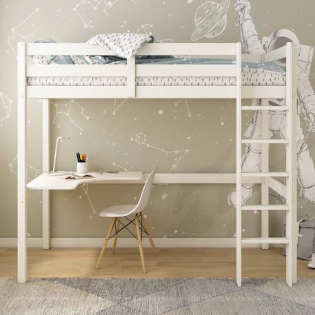 Lit mezzanine pin massif  arthur Blanc+Blanc-bois 5 - vertbaudet enfant 