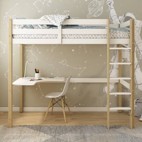 Lit mezzanine pin massif  arthur Blanc+Blanc-bois 11 - vertbaudet enfant 