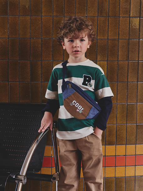 Sac banane « Cool school » garçon en velours bleu nuit 5 - vertbaudet enfant 