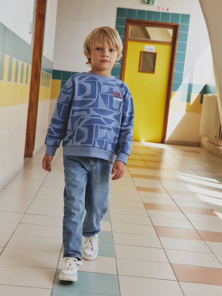 Sweat garçon motif graphique bleu imprimé 5 - vertbaudet enfant 