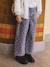 Pantalon fille large motifs fantaisie bleu foncé+denim gris 8 - vertbaudet enfant 