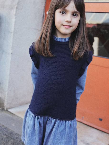 Robe 2 en1 fille marine 7 - vertbaudet enfant 