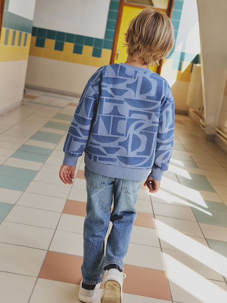 Sweat garçon motif graphique bleu imprimé 6 - vertbaudet enfant 