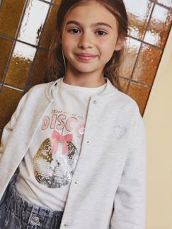 -T-shirt animation métallisée fille manches longues