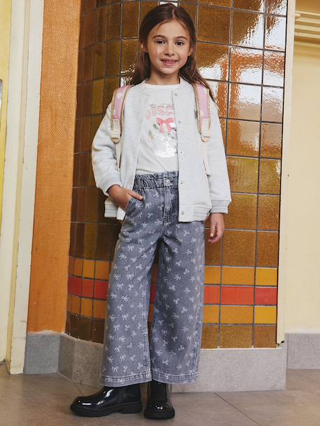Sweat style teddy fille en molleton gris chiné+marine 6 - vertbaudet enfant 