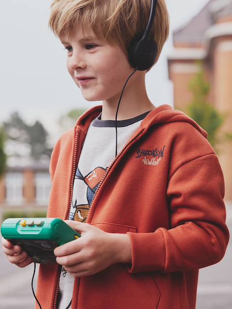 Sweat zippé à capuche imprimé garçon rouille 3 - vertbaudet enfant 